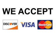 We accept mastercard, visa and discover