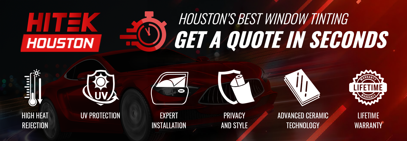 A banner for hitek houston that says get a quote in seconds