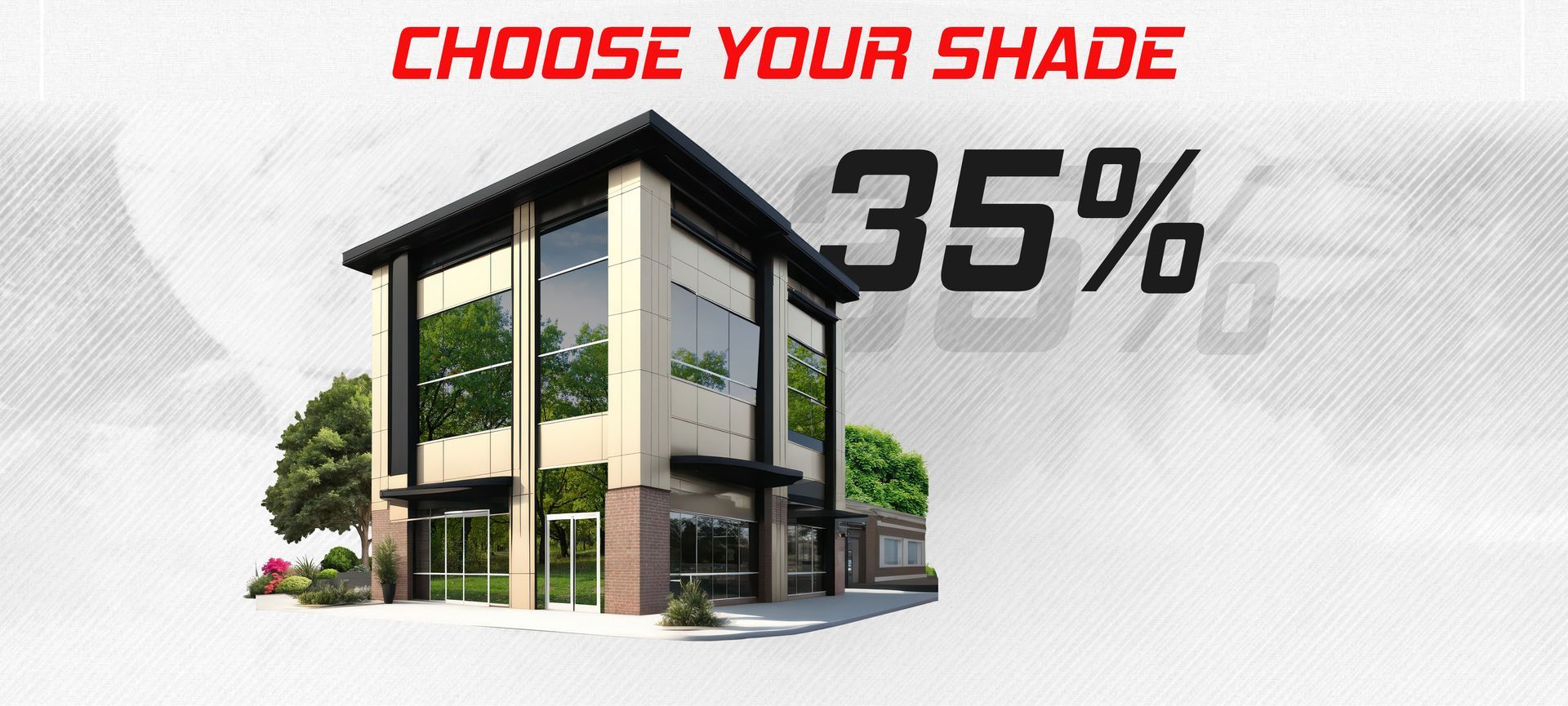 A building with the words choose your shade written above it