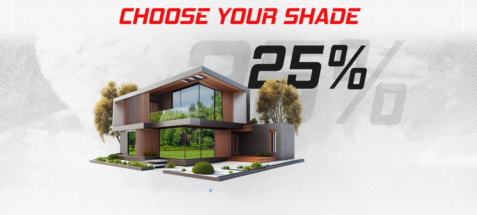 A picture of a house with the words `` choose your shade '' above it.