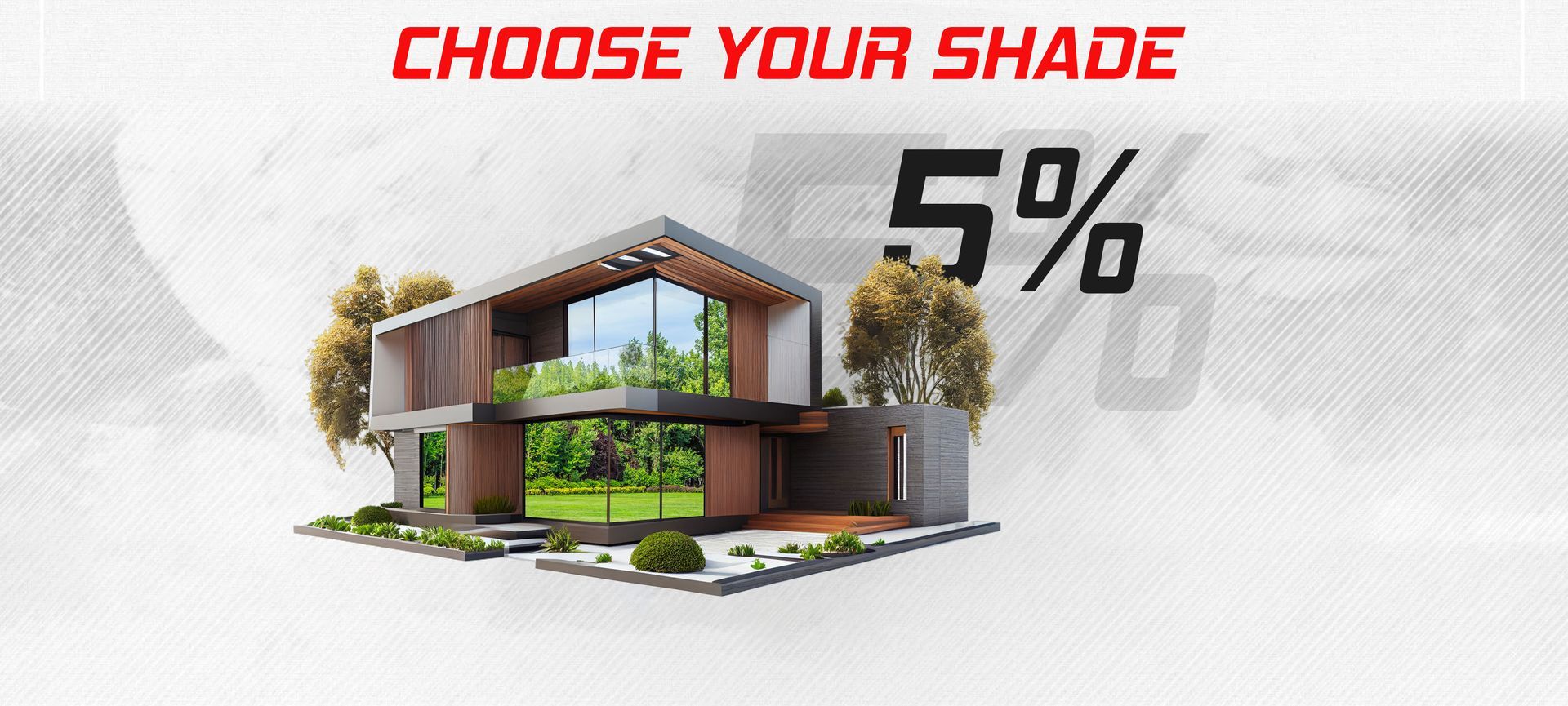 A picture of a house with the words `` choose your shade '' above it.