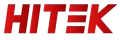 A red hitek logo on a white background