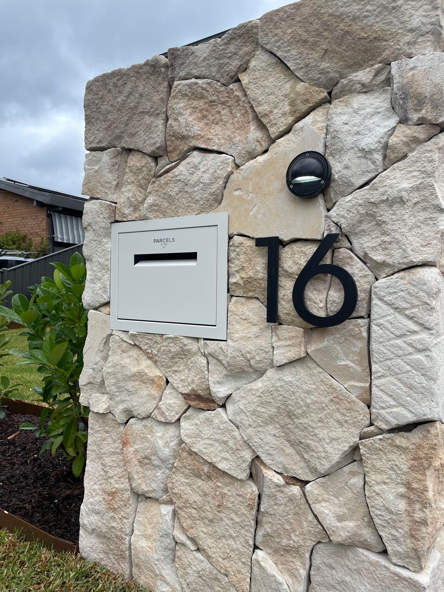 Letter box with a light and house number 16 — TB Electrical & Communications in Woy Woy, NSW