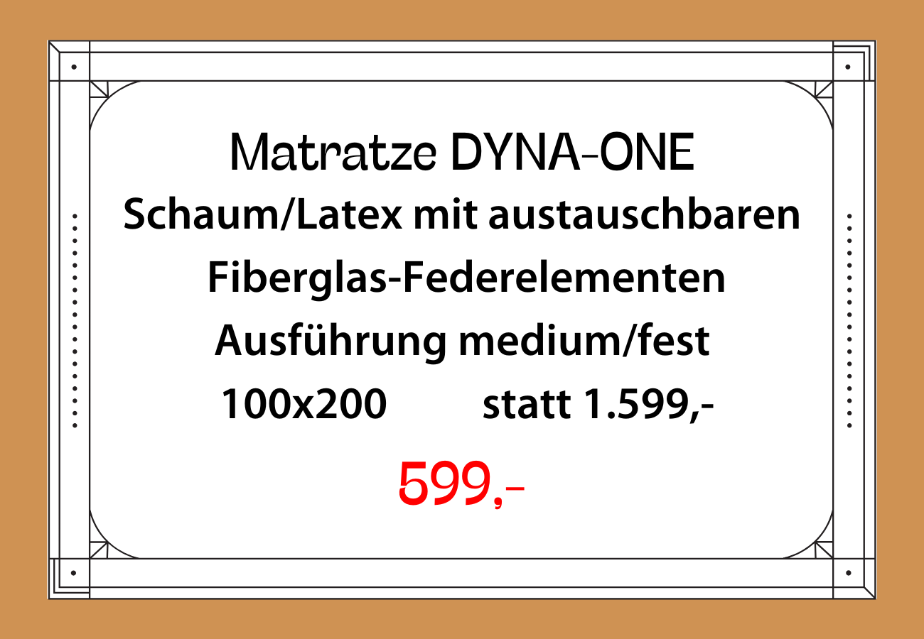 Werbung für eine Dyna-One-Matratze. 