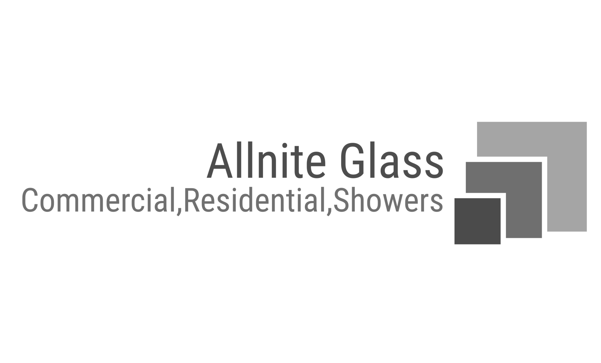 a logo for allnite glass commercial residential showers