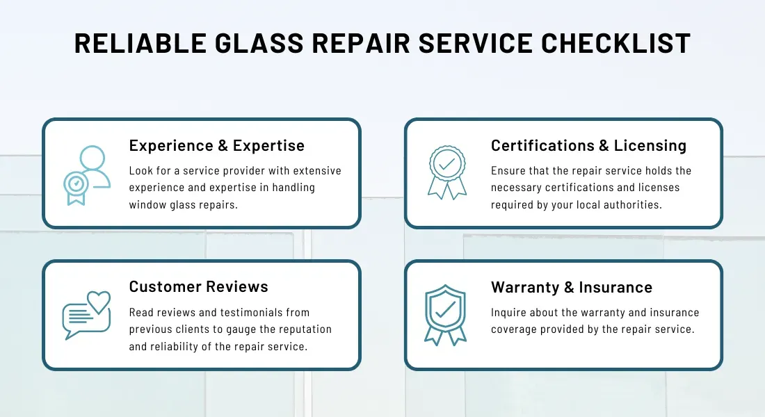 a checklist for a reliable glass repair service