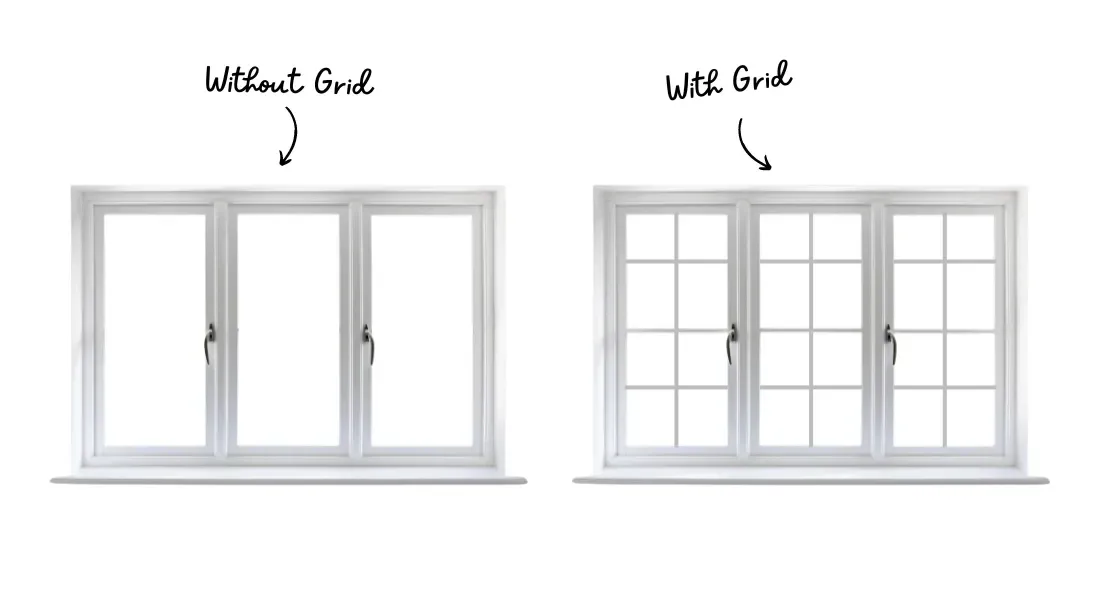 Window with and without grid