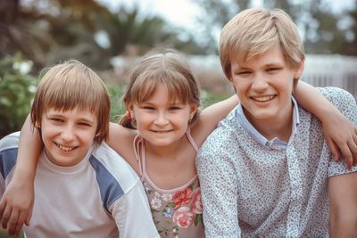 teens smiling