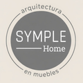 Logotipo para Symple Home, texto blanco sobre un círculo gris: