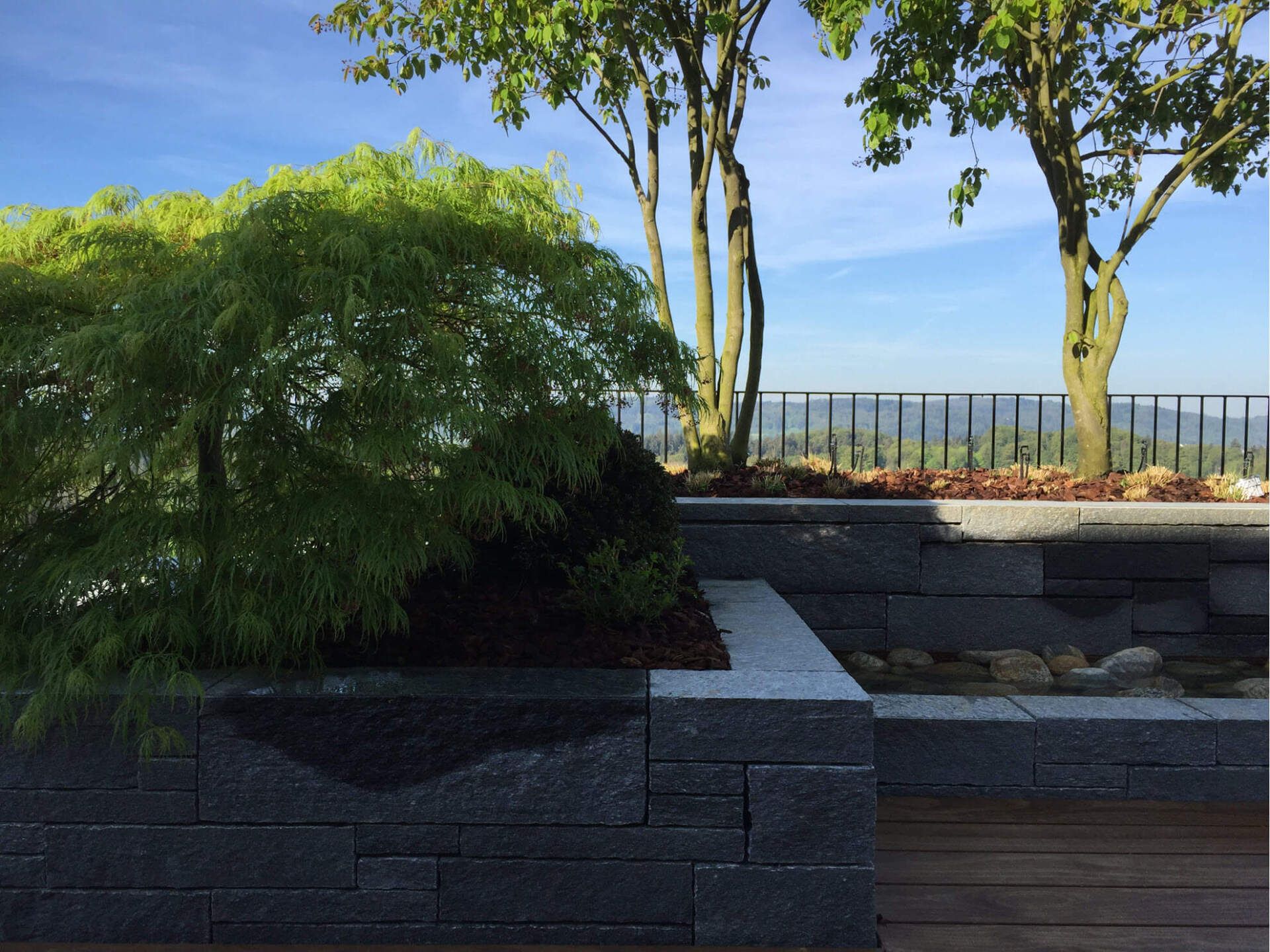 Gartenbau und Gartengestaltung Terrassengestaltung Felsenbirnen