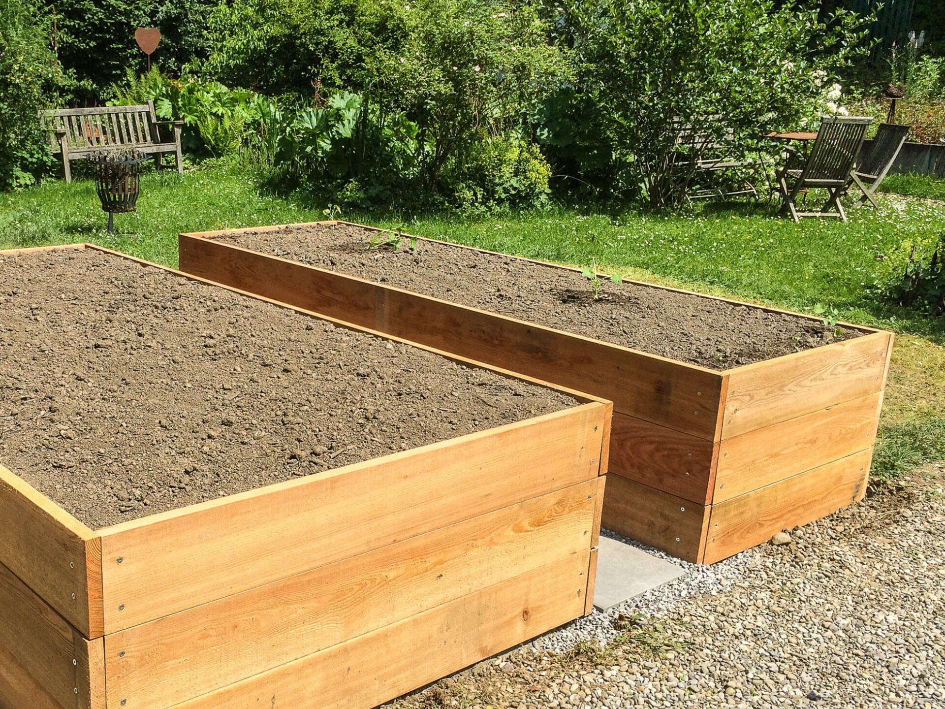 Gartenbau und Gartengestaltung Hochbeet Lärchenholz