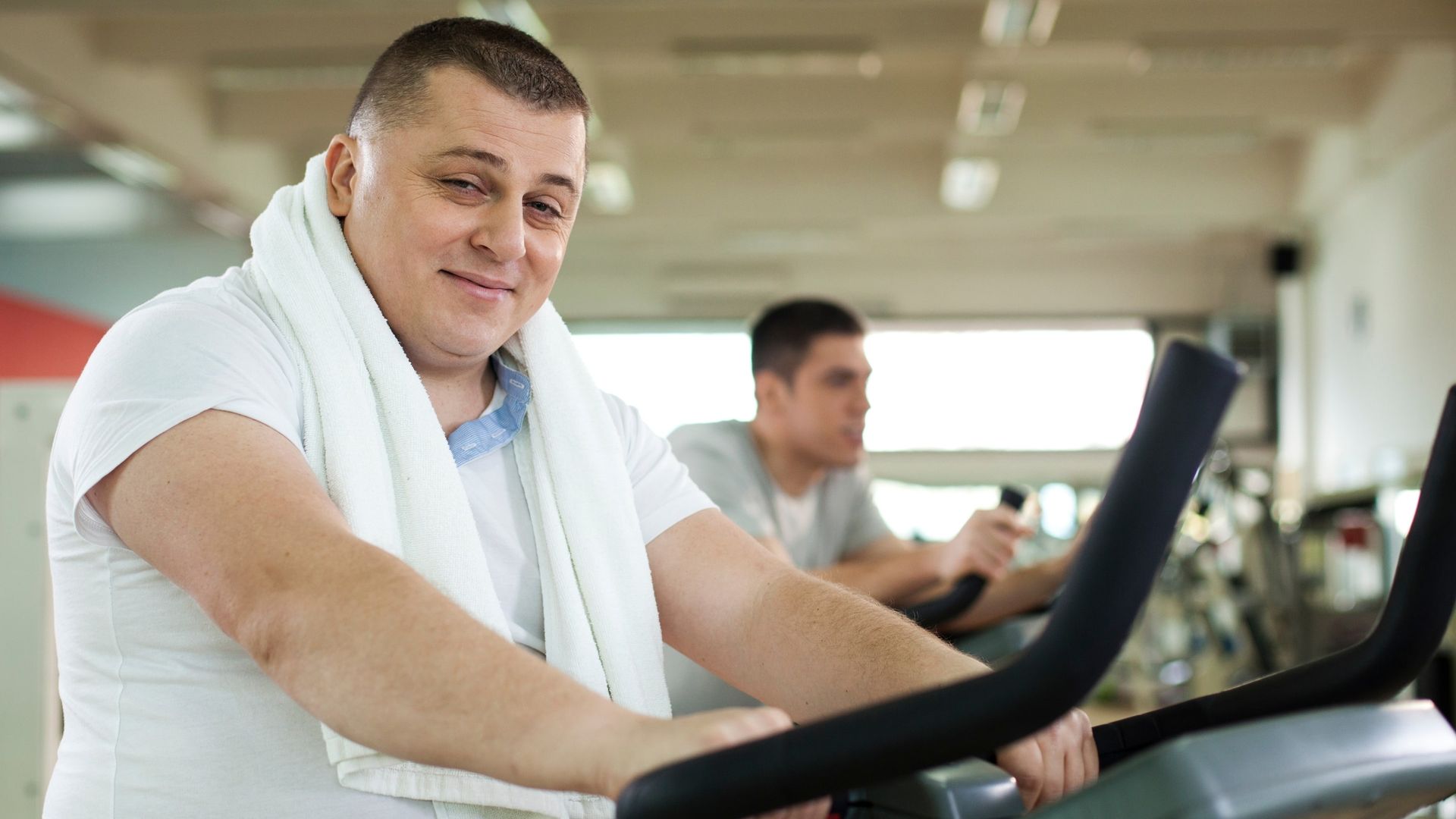A diabetic man at the gym.