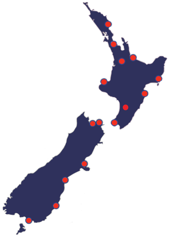 Genera New Zealand map