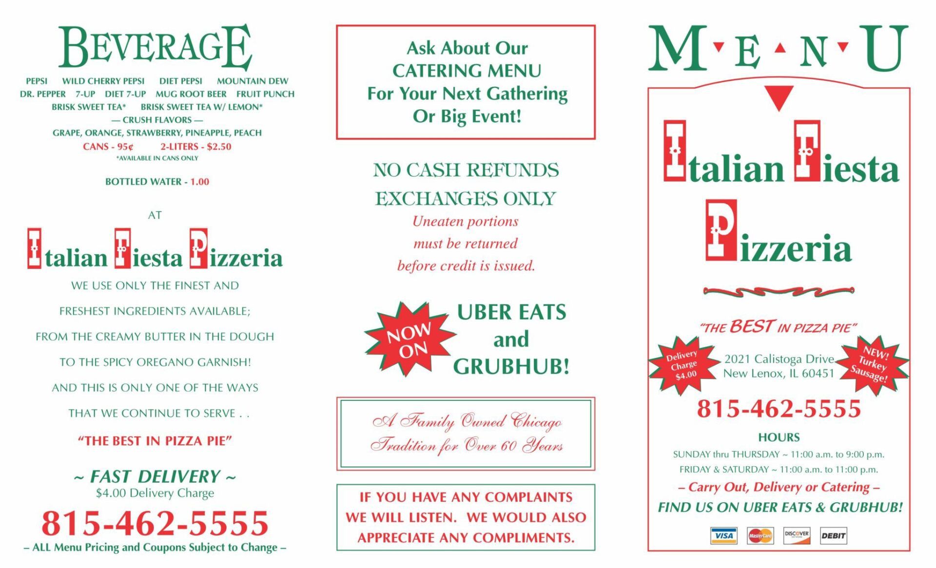 New Lenox Pizza New Lenox, IL Italian Fiesta Pizzeria