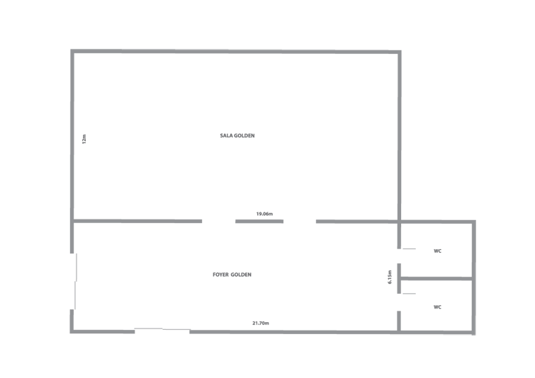 Uma planta baixa em preto e branco de uma casa em um fundo branco.