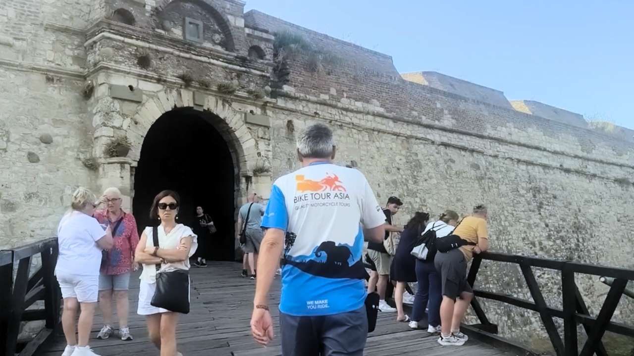 Daniel walking in castle in Belgrade