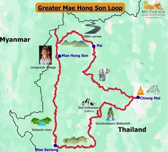 Mae Hong Son Loop Map