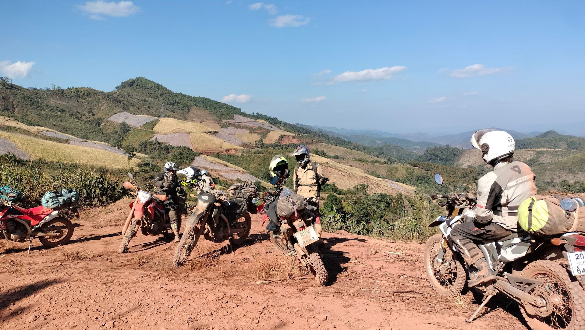Bike Tour Asia riders, in off-road tour