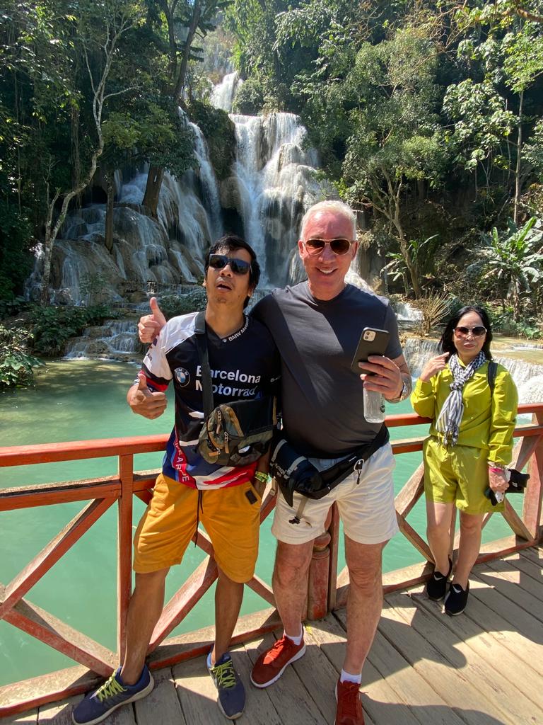 guests at Laos_waterfall