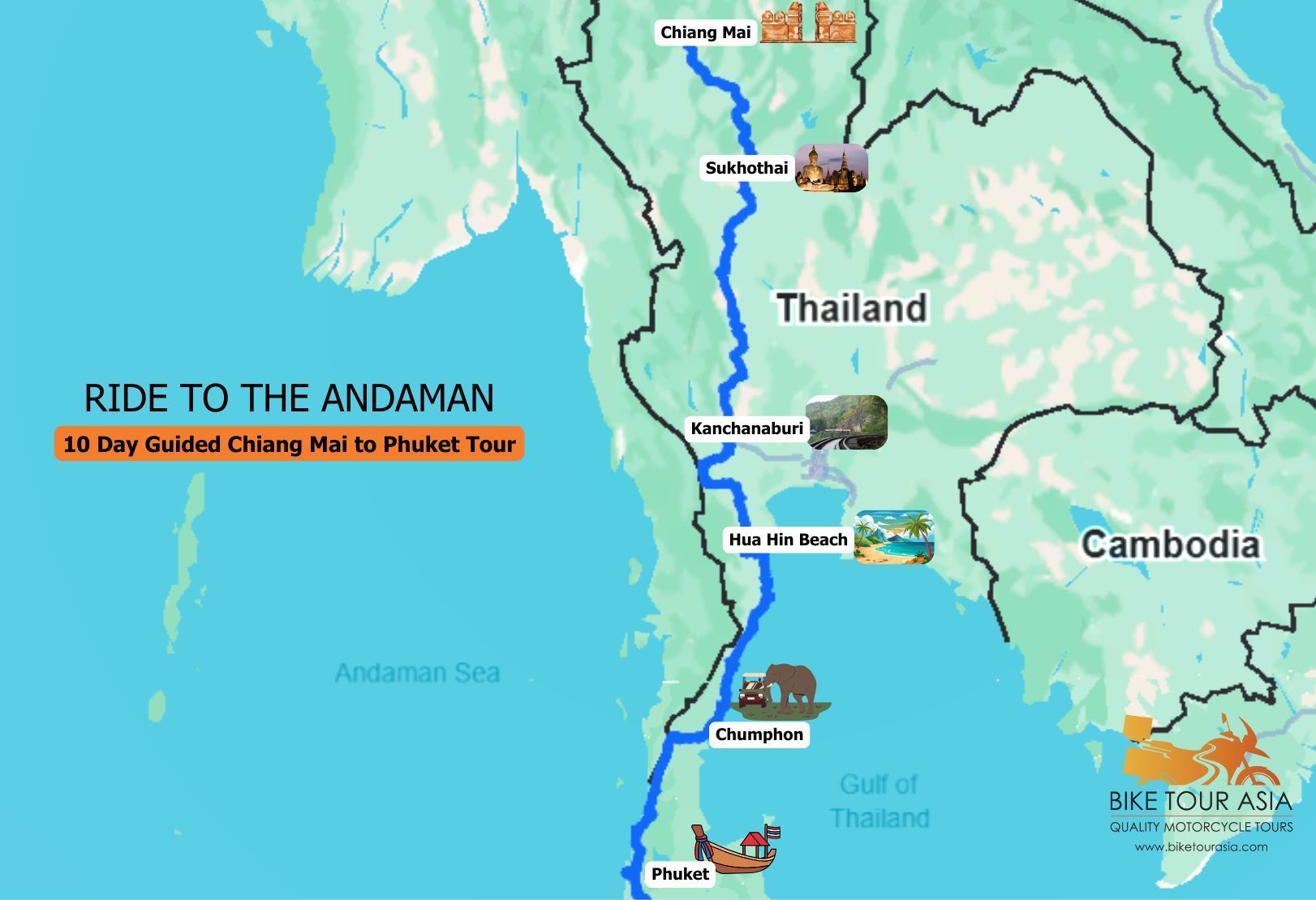 CNX to Phuket Map