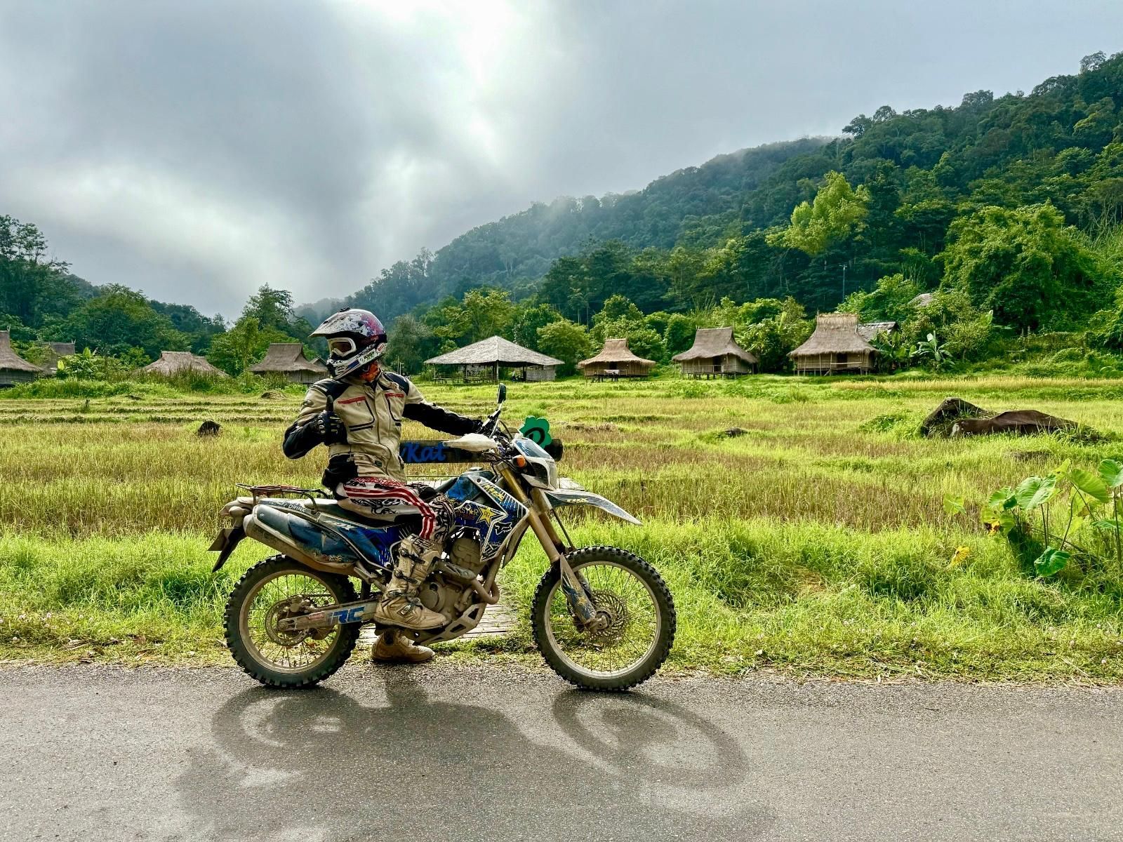 dirt bike with the view in the north of thailand