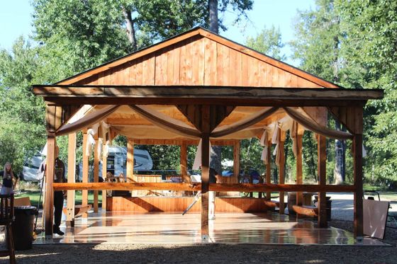 picture of campground site with open space and canopy