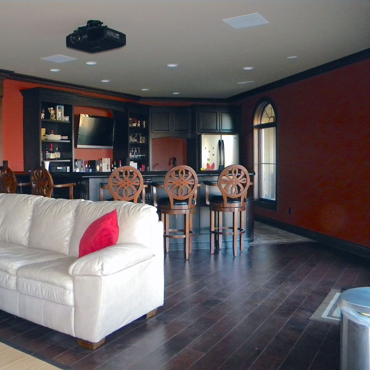 Kitchen Island & Couch in a Mid-Missouri Home By Design Built Homes' Contractors. 