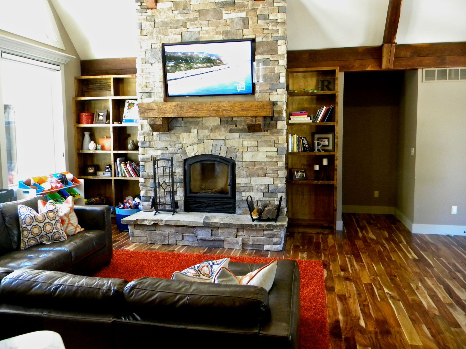 Living Room & Fireplace of a Home Designed By Design Built Homes in Mid-Missouri. 