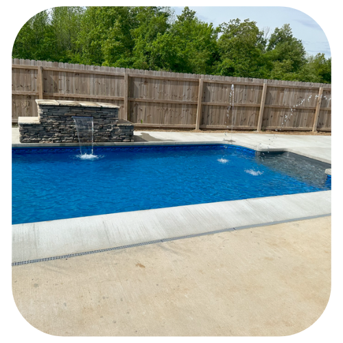 inground pool with water features