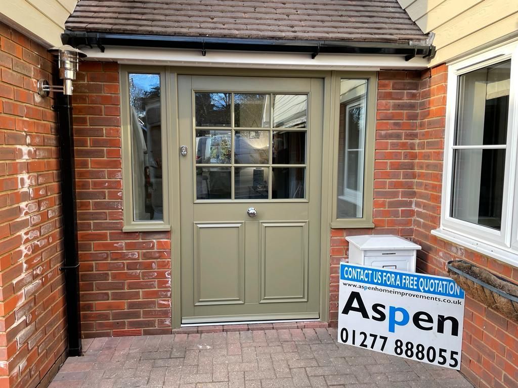 A engineered timber door with Aspen Home Improvements board