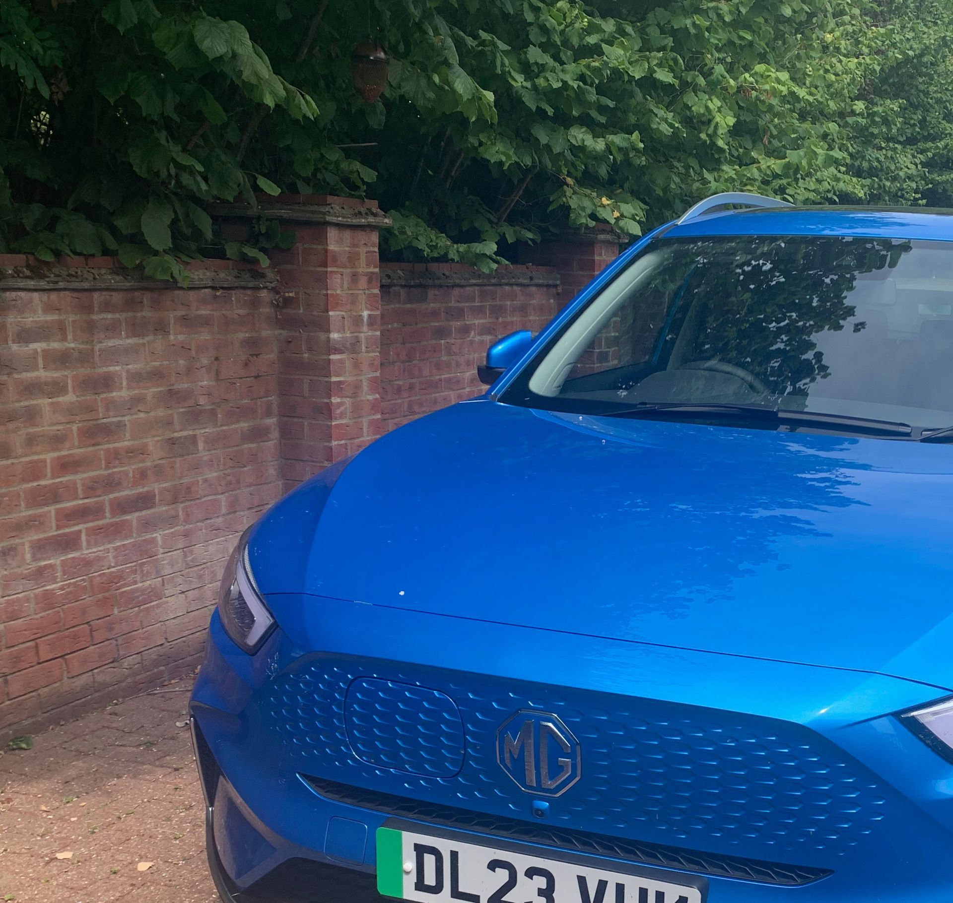 Electric blue MG car