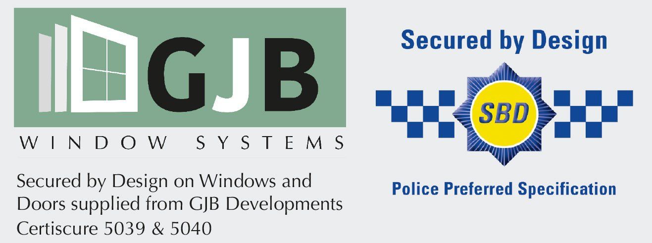 A logo for a company called gjb window systems