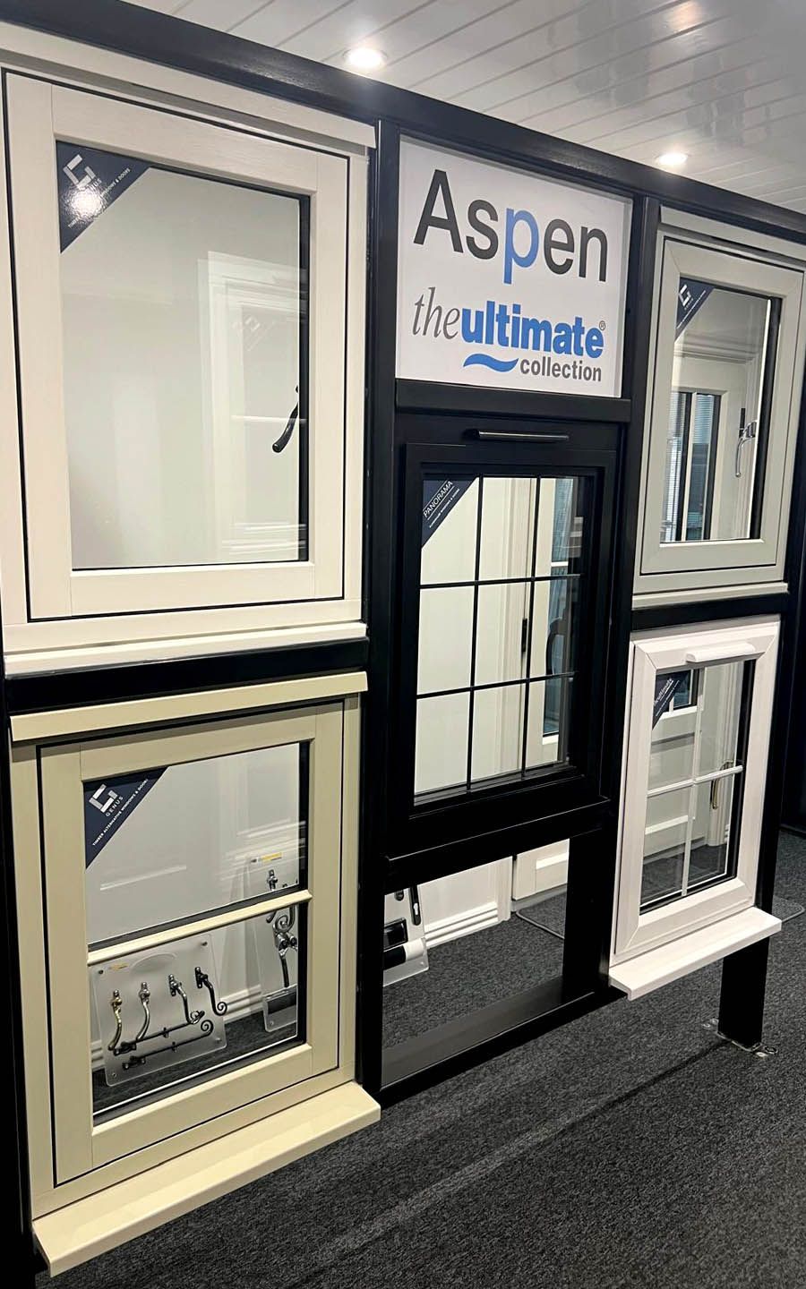 Aspen Home Improvements winows and doors at our showroom.