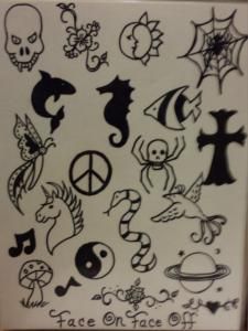 Face on face off is written on a piece of paper