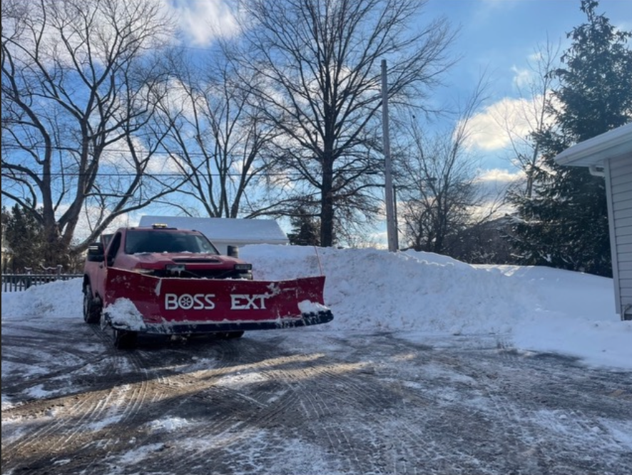 Snow plow with truck