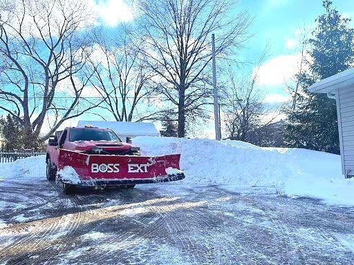 Snow plow with truck