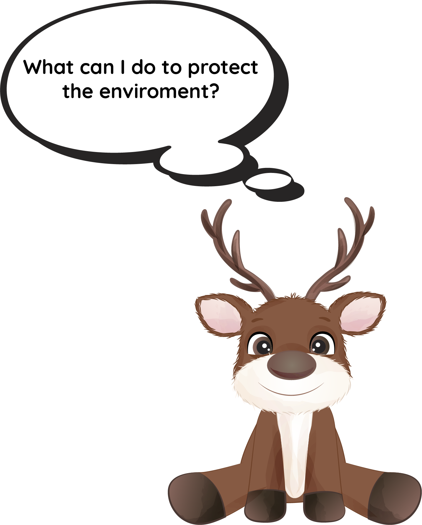Cartoon deer wondering 