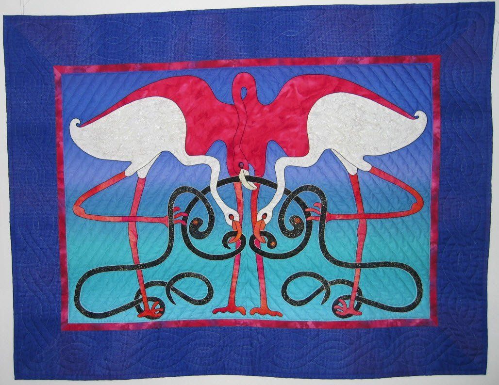 Flamingoes by Suzanne Marshall, a Quilt Maker