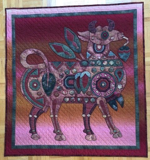 Samite Bull Quilt by Suzanne Marshall, a Quilt Maker