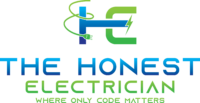 A logo for the honest electrician where only code matters