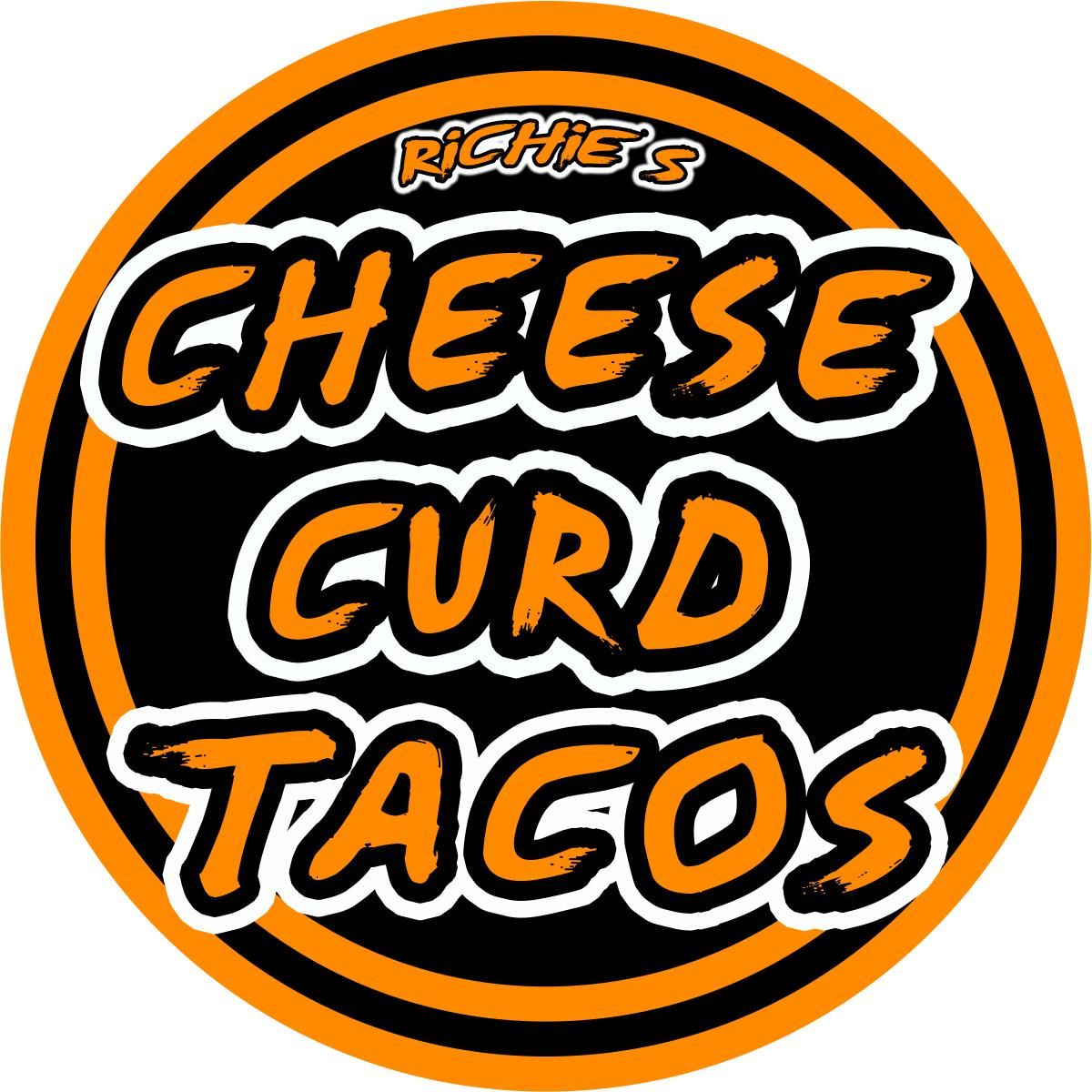 Richie’s Cheese Gurd Tacos logo in orange, black, and white circle