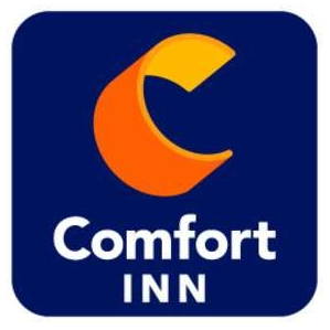 The Comfort Inn logo featuring an orange stylized letter 