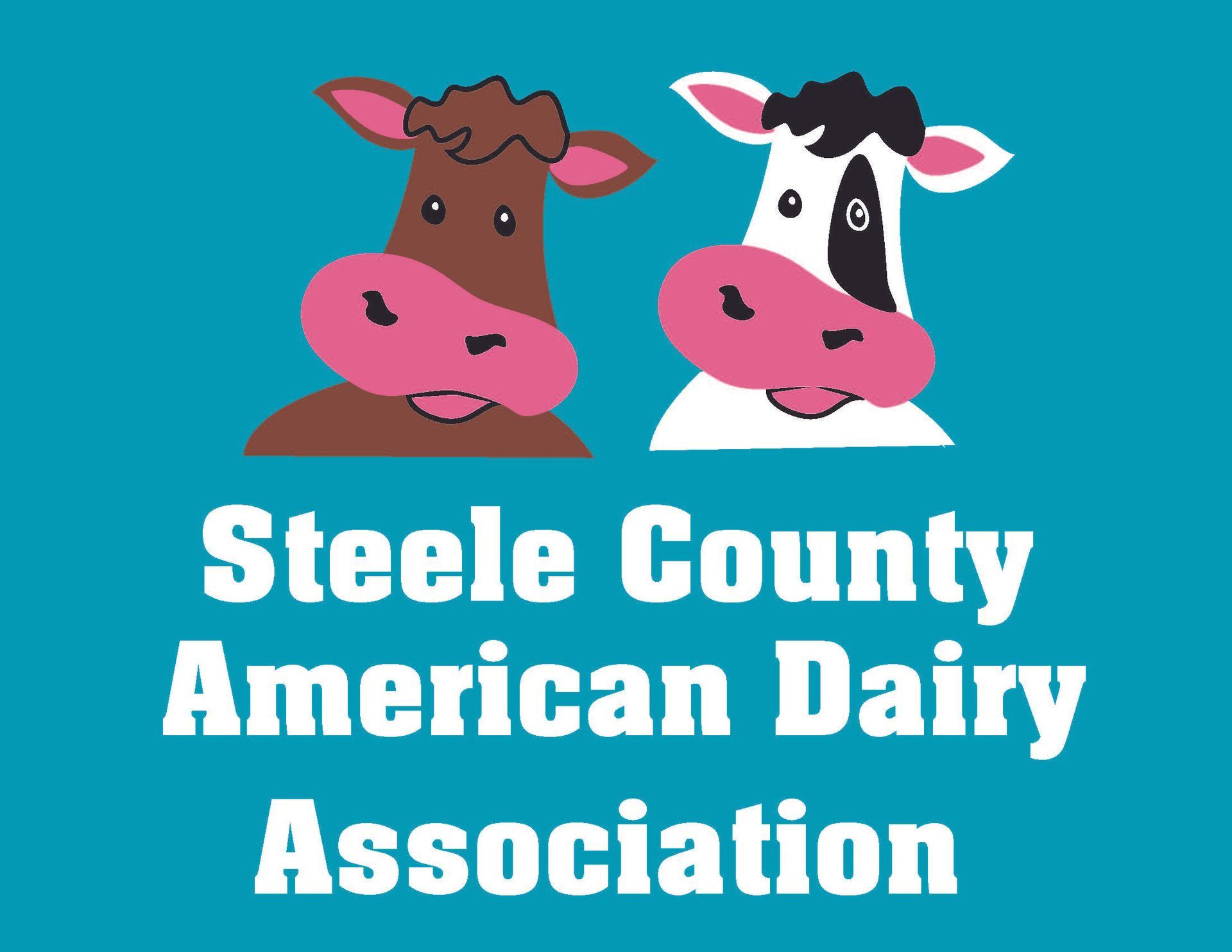 Logo with two cows above text: Steele County American Dairy Association.
