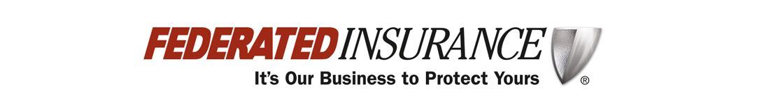Logo for Federated Insurance, red text over black. Includes the slogan 