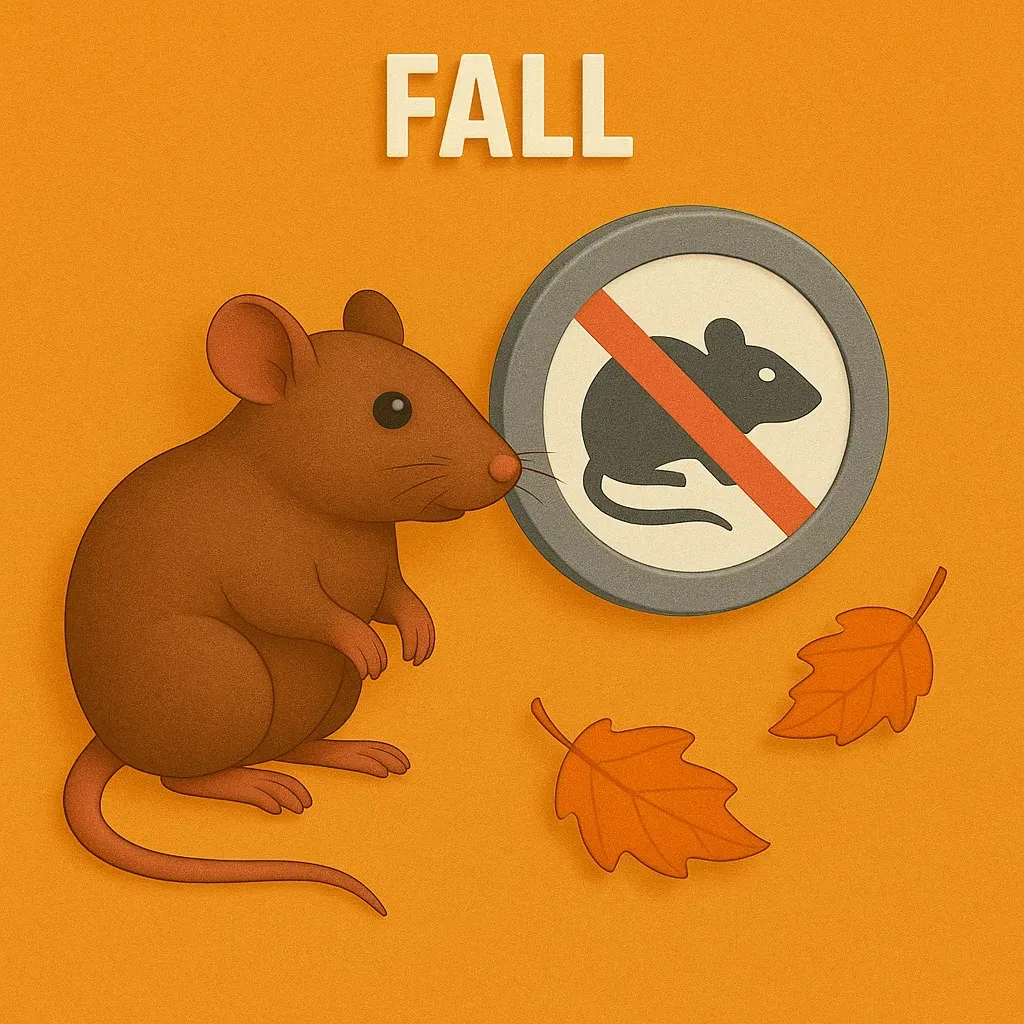 A brown mouse sniffs a