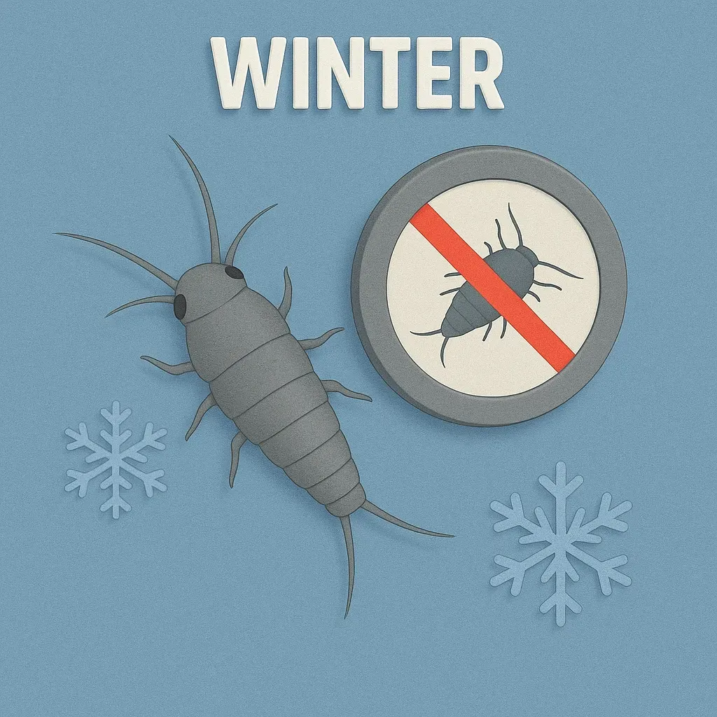 A silverfish insect next to a