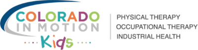Logo for Colorado in Motion Kids, physical therapy, occupational therapy, industrial health.
