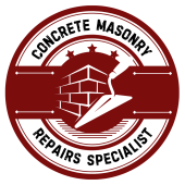 The logo for concrete masonry repairs specialist shows a trowel and bricks.