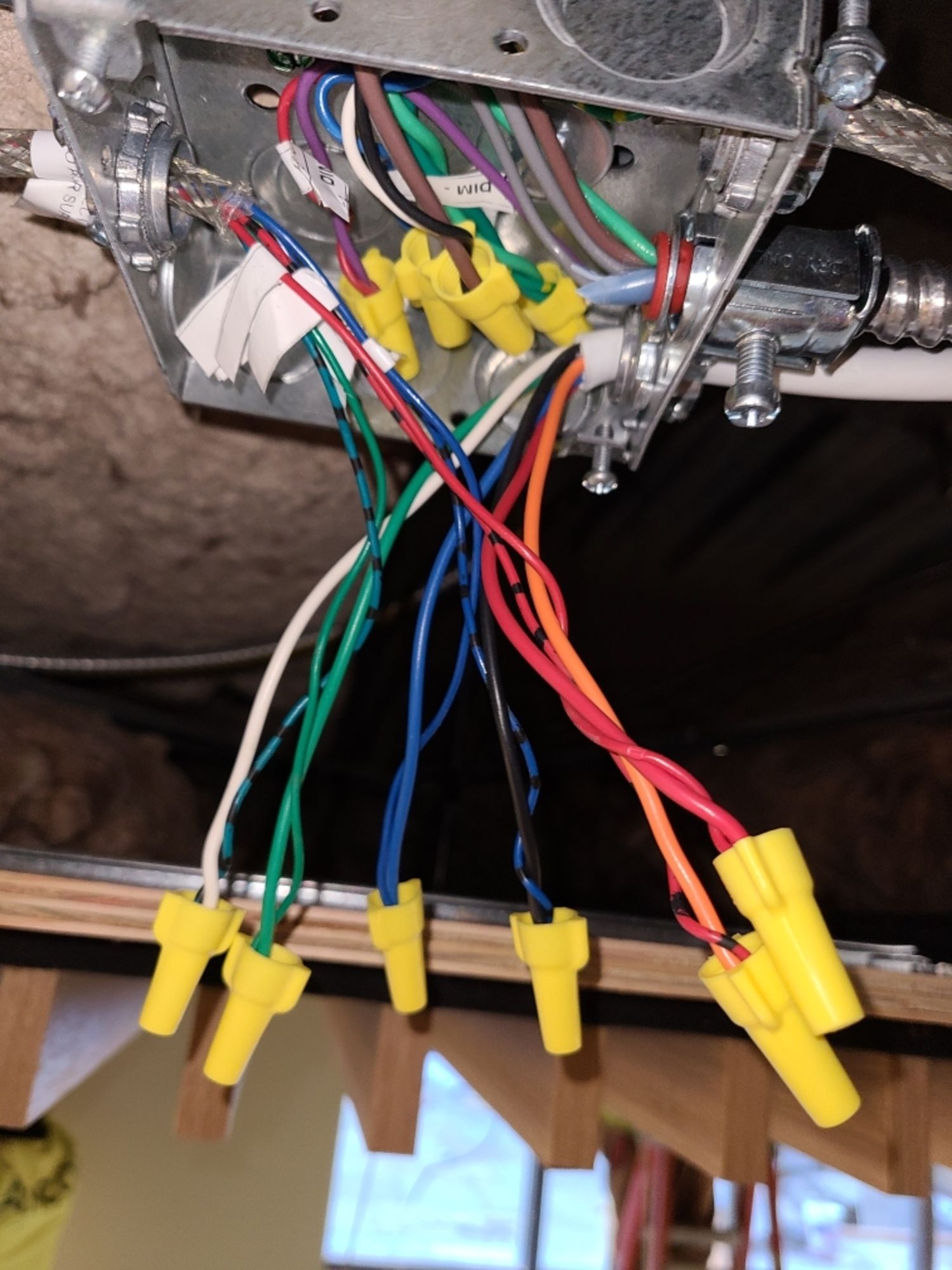 A bunch of wires are coming out of a box