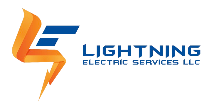 The logo for lightning electric services llc has a lightning bolt on it.
